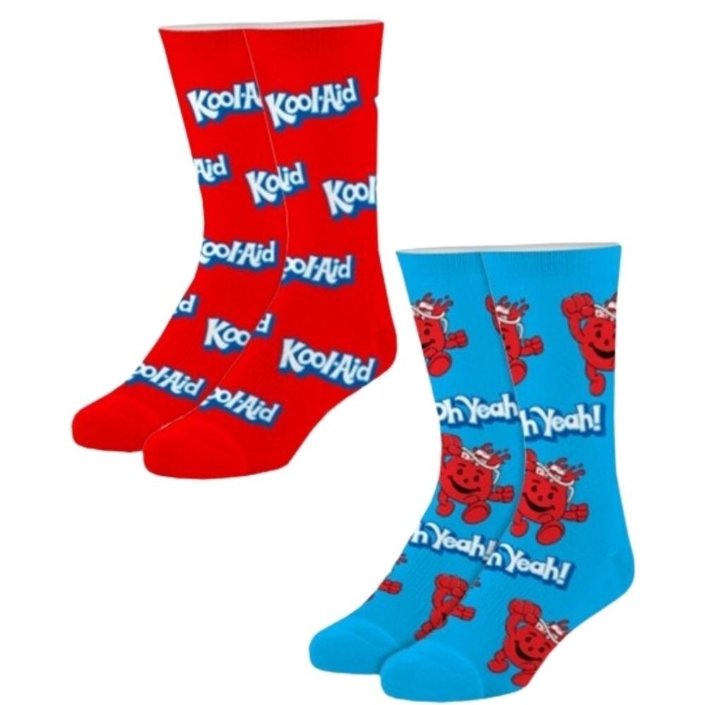 Kool-Aid Red and Blue Crew Socks Set Of 2 Pair